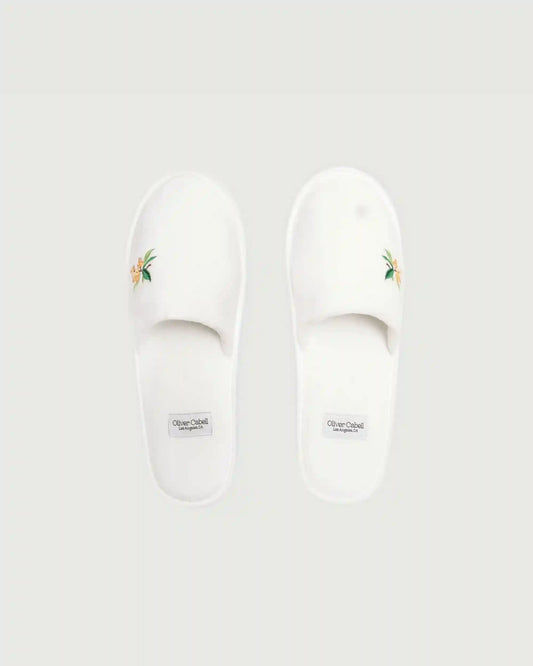 LA Capsule Terry Cloth Slippers | Alpine White